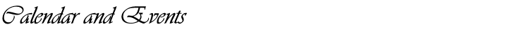 Calendar and Events